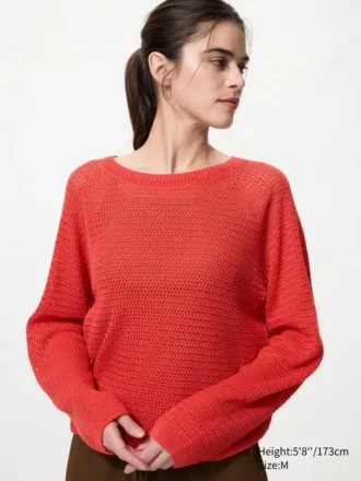 Maglione da donna in maglia 3D Knit a rete