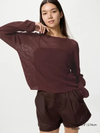 Maglione da donna in maglia 3D Knit a rete
