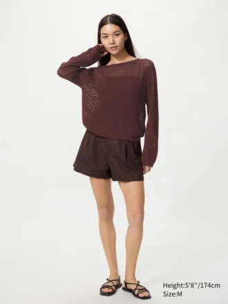 Maglione da donna in maglia 3D Knit a rete