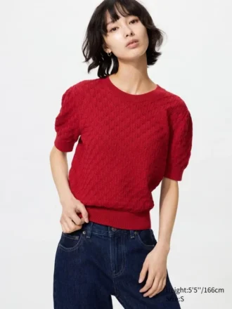 Maglione da donna in punto traforato | Maniche corte