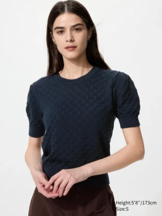 Maglione da donna in punto traforato | Maniche corte