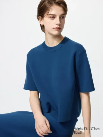 Maglione da donna lavabile a coste Milano | Maniche corte