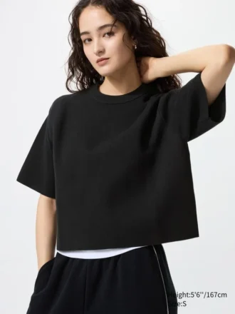 Maglione da donna lavabile a coste Milano | Maniche corte