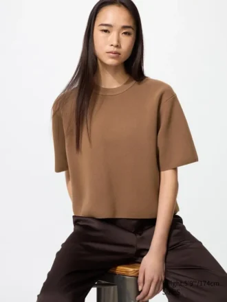Maglione da donna lavabile a coste Milano | Maniche corte