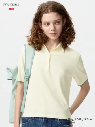 Maglione polo da donna a maniche corte in pantaloncini