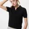 Maglione polo da donna a maniche corte in pantaloncini Maglione polo da donna a maniche corte in pantaloncini