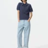 Maglione polo da donna a maniche corte in pantaloncini Maglione polo da donna a maniche corte in pantaloncini