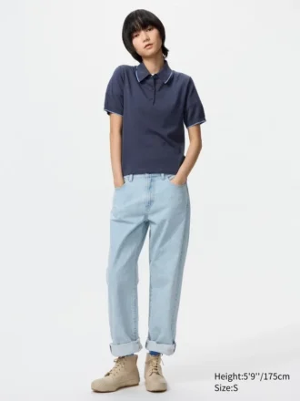 Maglione polo da donna a maniche corte in pantaloncini