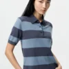 Maglione polo da donna a maniche corte in pantaloncini | A righe