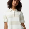Maglione polo da donna a maniche corte in pantaloncini | A righe Maglione polo da donna a maniche corte in pantaloncini | A righe