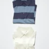 Maglione polo da donna a maniche corte in pantaloncini | A righe