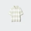 Maglione polo da donna a maniche corte in pantaloncini | A righe