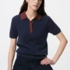 Maglione polo da donna a maniche corte in pantaloncini | Color Block Maglione polo da donna a maniche corte in pantaloncini | Color Block