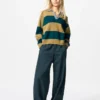 Maglione polo da donna in cotone liscio dal taglio morbido | A righe Maglione polo da donna in cotone liscio dal taglio morbido | A righe