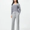 Maglione polo da donna in maglia a coste lavabile | A righe Maglione polo da donna in maglia a coste lavabile | A righe