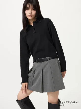 Maglione polo da donna in morbido cotone