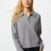 Maglione polo da donna in morbido cotone Maglione polo da donna in morbido cotone