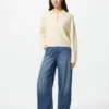 Maglione polo da donna in morbido cotone Maglione polo da donna in morbido cotone