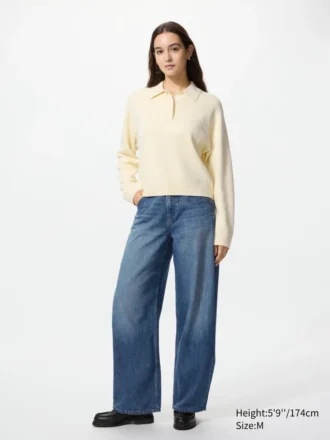 Maglione polo da donna in morbido cotone