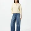 Maglione polo da donna in morbido cotone Maglione polo da donna in morbido cotone