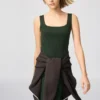 Maglione senza maniche a coste in maglia 3D Knit da donna Maglione senza maniche a coste in maglia 3D Knit da donna