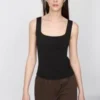 Maglione senza maniche a coste in maglia 3D Knit da donna Maglione senza maniche a coste in maglia 3D Knit da donna