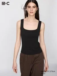 Maglione senza maniche a coste in maglia 3D Knit da donna