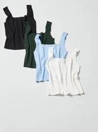 Maglione senza maniche a coste in maglia 3D Knit da donna Maglione senza maniche a coste in maglia 3D Knit da donna