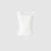Maglione senza maniche a coste in maglia 3D Knit da donna Maglione senza maniche a coste in maglia 3D Knit da donna