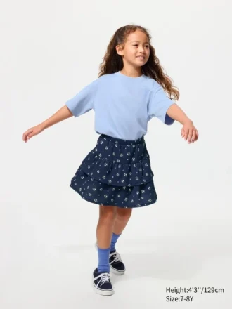 Mini gonna pantalone in jersey per bambini | Fiori