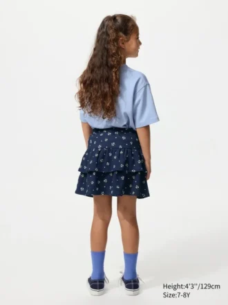 Mini gonna pantalone in jersey per bambini | Fiori