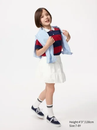 Mini gonna pantalone in jersey per bambini | Ricamo
