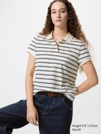 Mini polo da donna in piqué | A righe