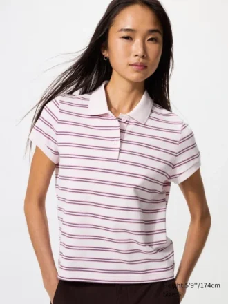Mini polo da donna in piqué | A righe