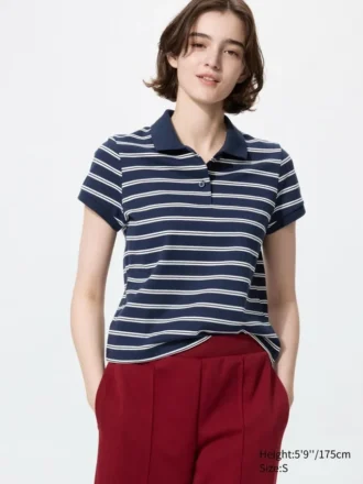 Mini polo da donna in piqué | A righe