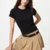 Mini T-shirt a costine da donna