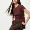 Mini T-shirt a costine da donna