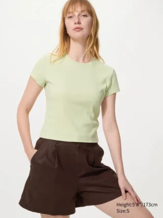 Mini T-shirt a costine da donna