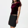 Mini T-shirt in morbido velluto da donna