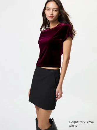 Mini T-shirt in morbido velluto da donna