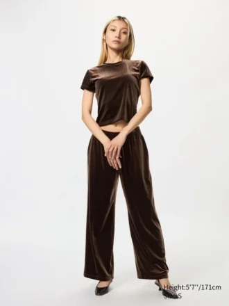 Mini T-shirt in morbido velluto da donna
