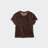 Mini T-shirt in morbido velluto da donna