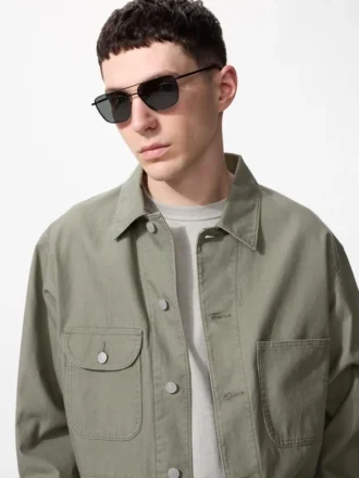 Occhiali da sole unisex con montatura in metallo a doppio ponte