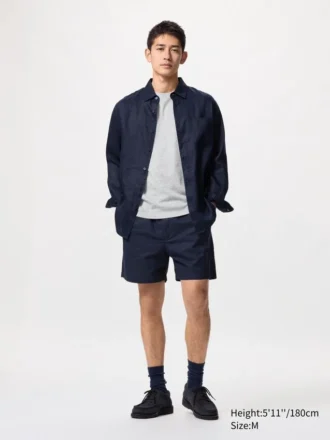 Pantaloncini comodi da uomo in misto lino | 5″