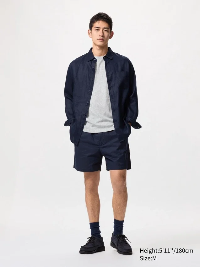 Pantaloncini comodi da uomo in misto lino | 5″ Pantaloncini comodi da uomo in misto lino | 5″