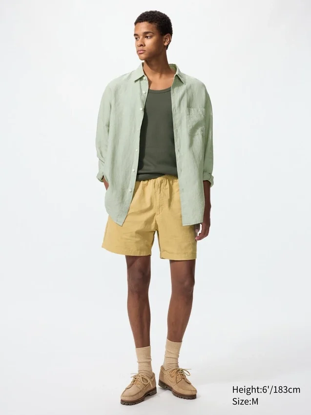 Pantaloncini comodi da uomo in misto lino | 5″ Pantaloncini comodi da uomo in misto lino | 5″