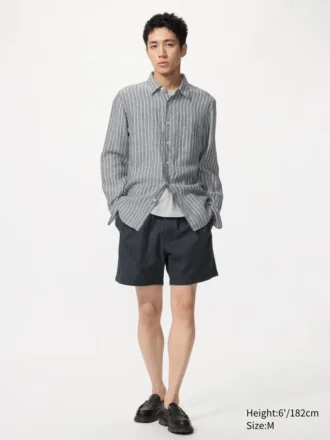 Pantaloncini comodi da uomo in misto lino | 5″
