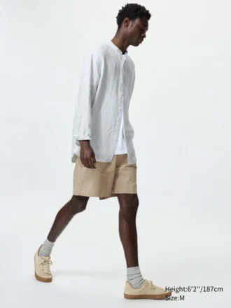 Pantaloncini comodi da uomo in misto lino | 5″