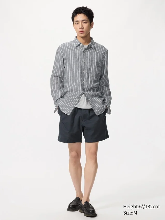 Pantaloncini comodi da uomo in misto lino | 5″ Pantaloncini comodi da uomo in misto lino | 5″