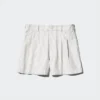 Pantaloncini da donna in lino e cotone | A righe | 2,5″ Pantaloncini da donna in lino e cotone | A righe | 2,5″